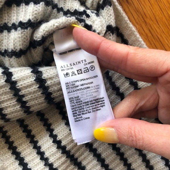 All Saints Able Asymmetrical Cold Shoulder Sweater - Picture 7 of 7